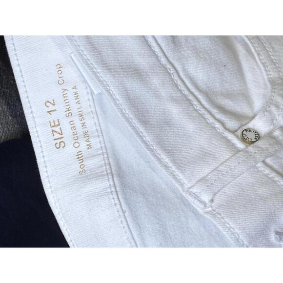 Lilly Pulitzer White South Ocean Skinny Crop Jeans, Size 12 - Picture 6 of 7